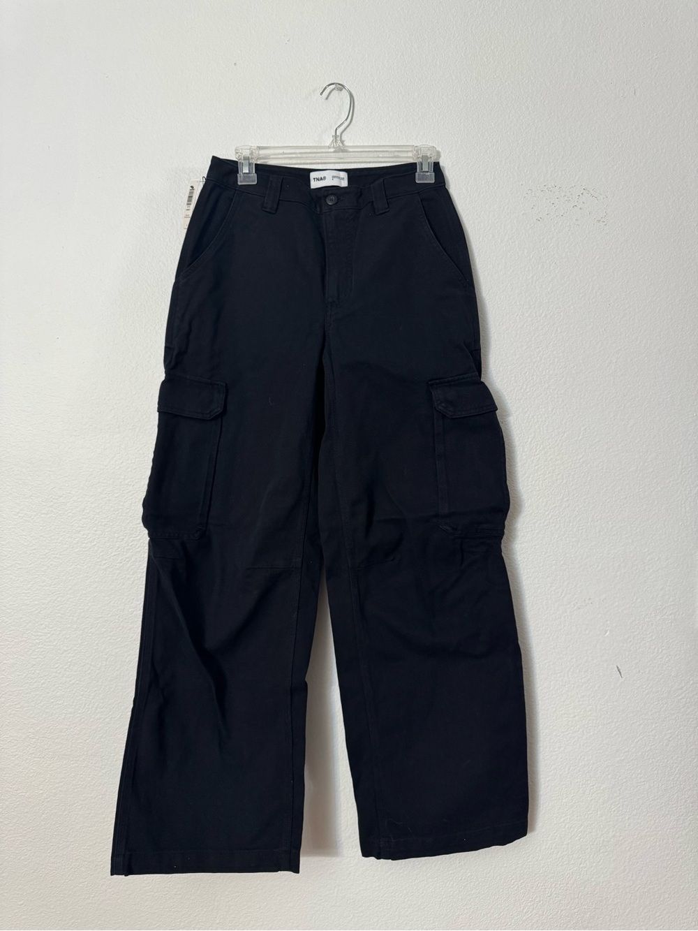TNA Black Wide-Leg Cargo Jeans for Women